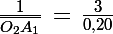 \Large \frac{1}{\bar{O_2A_1}}\,=\,\frac{3}{0,20}